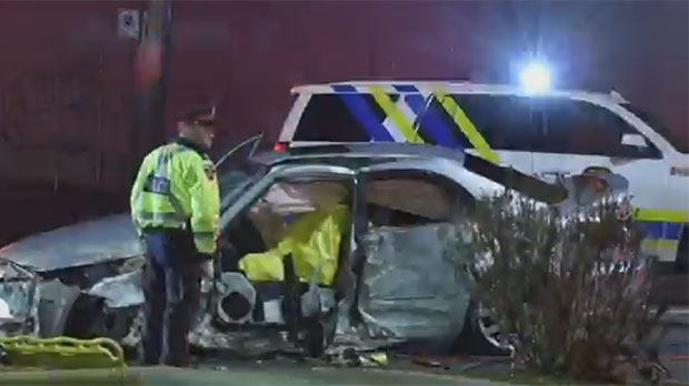 Police: 1 dead, 1 injured after car crashes into pole in Hamilton - CP24 Toronto's Breaking News