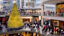 Christmas shopping at Toronto's Eaton Centre