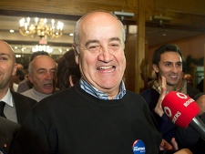 Julian Fantino arrives at his election night party after winning the by-election in the Vaughan riding on November 29, 2010. The seat was previously held by the Liberal Party's Maurizio Bevilacqua who resigned his position and ran for Mayor. (THE CANADIAN PRESS/Chris Young)