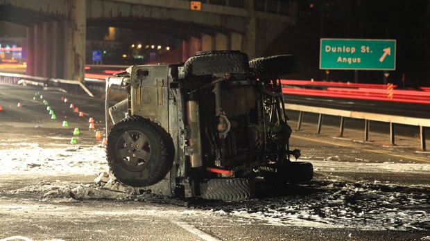 Woman Killed In Fiery Highway Crash In Barrie