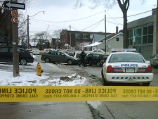 Police investigate after shots were fired Wednesday afternoon. (CP24/Tristan Philips)