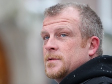 Rodney Stafford, father of murder victim Tori Stafford, is shown outside court in Woodstock, Ont., on Monday, February 7, 2011. (THE CANADIAN PRESS/Dave Chidley)