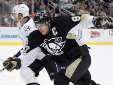 Pittsburgh Penguins captain Sidney Crosby is pictured in an NHL game against the Tampa Bay Lightning on Jan. 5, 2011. (AP Photo/Gene J. Puskar)