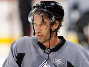 Peter Forsberg skates with the Colorado Avalanche during a practice Jan. 22, 2011. (AP Photo/Barry Gutierrez, File)