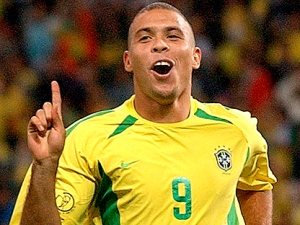 FILE - In this June 26, 2002, file photo, Brazil's Ronaldo celebrates after scoring his sides opening goal during the 2002 World Cup semifinal soccer match between Brazil and Turkey in Saitama, Japan. Ronaldo said on Monday, Feb. 14, 2011, he is retiring from soccer because he can't stay fit anymore, ending a stellar 18-year career in which he thrived with Brazil and some of Europe's top clubs. (AP Photo/Dusan Vranic, file)