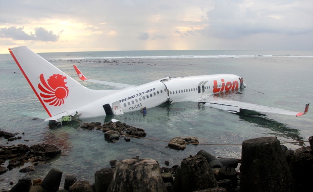 Lion Air plane overshoots runway crashes into sea