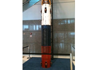 A rescue capsule used to rescue Chilean miners is on display at the Toronto Metro Convention Centre. (CP24/Stephanie Smyth)