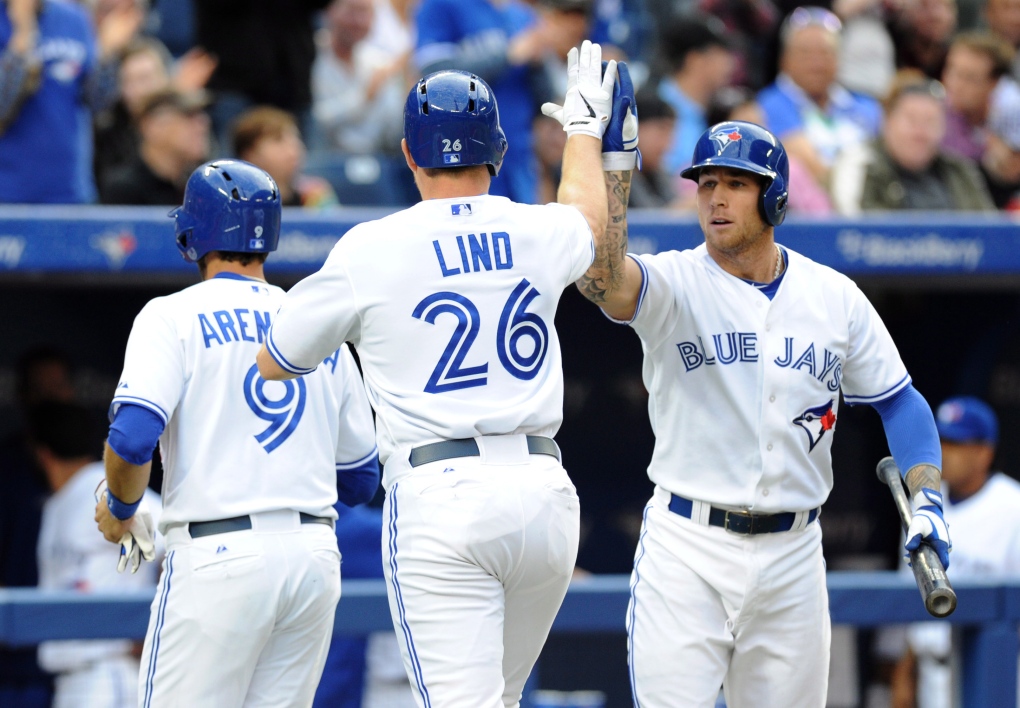 Munenori Kawasaki celebrates Jose Bautista's homer by dancing, of