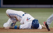 Brett Lawrie slides into second base