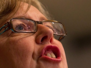 Green Party leader Elizabeth May speaks during a news conference in Vancouver, B.C., on Wednesday March 30, 2011. (THE CANADIAN PRESS/Darryl Dyck)