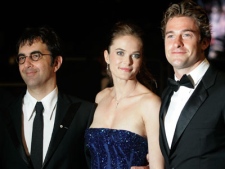 Atom Egoyan, Rachel Blanchard and Scott Speedman arrive to the premiere of 'Adoration' during the 61st International film festival in Cannes on Thursday, May 22, 2008. (AP / Lionel Cironneau)