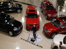 In this April 28, 2011 file photo, Chrysler Group CEO Sergio Marchionne addresses the media at the automaker's Jefferson North Assembly Plant in Detroit. Chrysler said Tuesday, May 3, 2011, sales were up 22 percent to 117,225, the company's best April in three years. (AP Photo/Carlos Osorio)