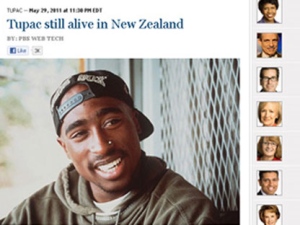 Hackers post phoney story on PBS claiming dead rapper Tupac Shakur was alive.