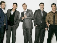 In this undated photo provided by The New Kids On The Block, the group is pictured in Los Angeles, from left to right, Joey McIntyre, Jonathan Knight, Donnie Wahlberg, Jordan Knight and Danny Wood.