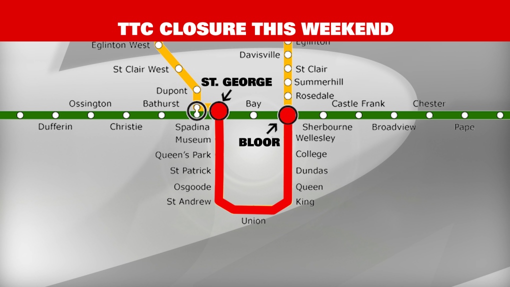 Major subway closure in effect this weekend CP24