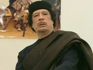 Libyan leader Moammar Gadhafi is seen in this Saturday, April 30, 2011, image.