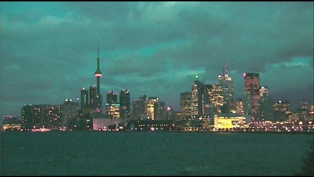 Toronto skyline cloudy