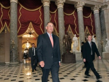 House Speaker John Boehner of Ohio, leaves the House Chamber on Capitol Hill in Washington, Friday, July 29, 2011, after House passage of his debt-limit legislation that was rewritten overnight to win the support of conservative holdouts. (AP Photo/J. Scott Applewhite)