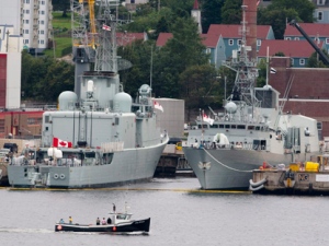 Ships rest at berth at Maritime Forces Dockyard in Halifax on Monday, Aug. 15, 2011. (THE CANADIAN PRESS/Andrew Vaughan)