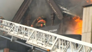 Firefighters battle three-alarm blaze in Yorkville