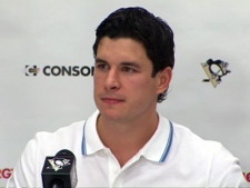 Pittsburgh Penguins captain Sidney Crosby speaks to the media in Pittsburgh, Wednesday, Sept. 7, 2011. (CTV)