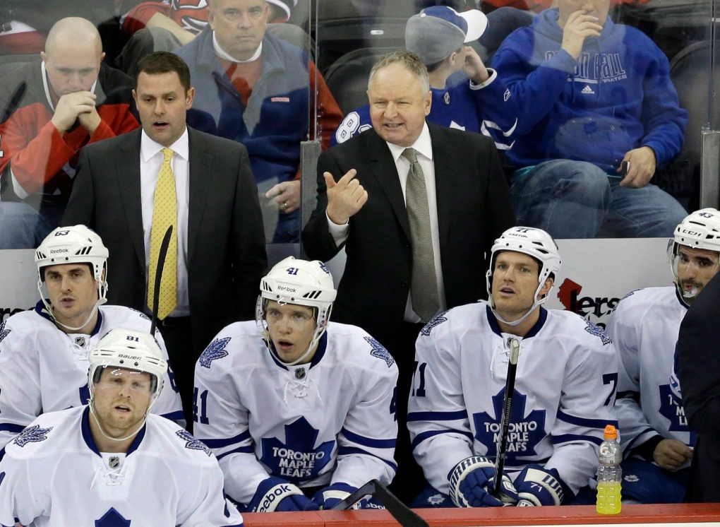 Paul Ranger of the Toronto Maple Leafs makes his way to the ice