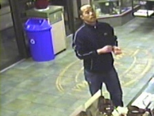 Hamilton police released a surveillance photo of a man after poppy boxes were stolen from two Tim Hortons locations Thursday, Nov. 3, 2011. (Handout)
