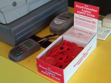 A Royal Canadian Legion poppy donation box is shown. (CTV)