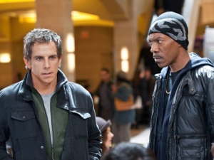 In this image released by Universal Pictures, Ben Stiller, left, and Eddie Murphy are shown in a scene from "Tower Heist." (AP Photo/Universal Pictures, David Lee)