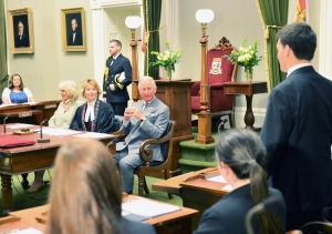 Royal couple watches youth parliament debate