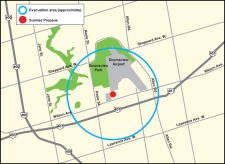 explosion site map blast