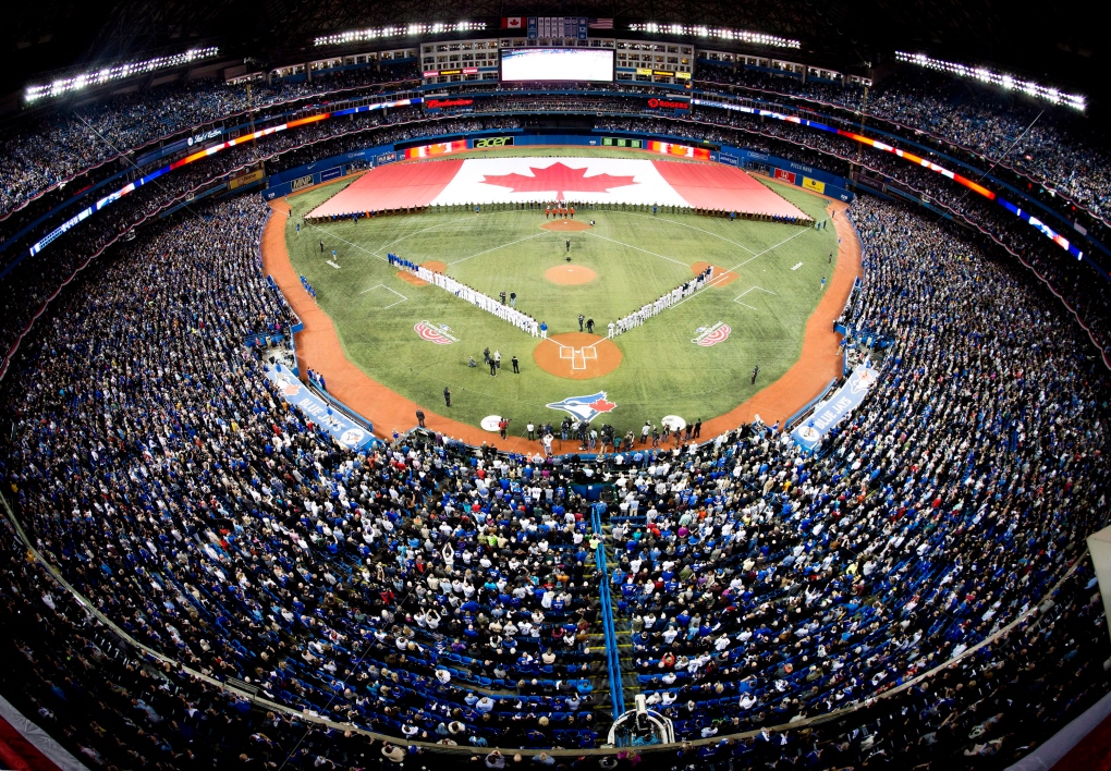 This might be cheating my hotel room view of the Rogers Centre