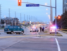 A woman was killed when she was struck by a vehicle at Eglinton Avenue West and McLaughlin Road in Mississauga on Wednesday, Dec. 7, 2011.  