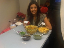 CP24 Reporter Farah Nasser with her homemade Bhelpuri.