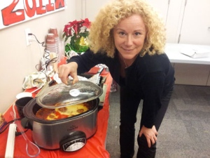 CP24 Headline Writer Rebecca Field Jager shows off her tasty meatballs. 