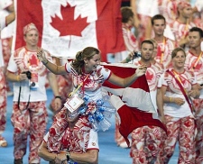 Canadian athletes enter the National Stadium for the closing ceremonies at the 2008 Summer Olympics in Beijing, Sunday, August 24, 2008. (THE CANADIAN PRESS/Jonathan Hayward)