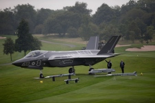 Demonstration F35 jet at NATO meeting