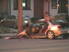 One person taken to hospital following a single-vehicle crash on Lake Shore Boulevard on Tuesday, March 13, 2012. 