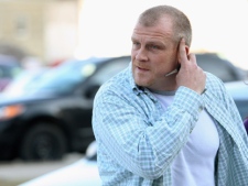 Rodney Stafford, father of slain child Victoria (Tori) Stafford, walks into court for proceedings in the Michael Rafferty murder trial in London, Ont., Wednesday, March, 14, 2012. Rafferty has pleaded not guilty to first-degree murder, sexual assault causing bodily harm and kidnapping. (THE CANADIAN PRESS/Dave Chidley)