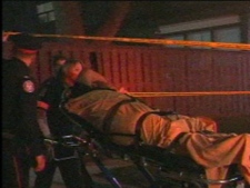 The victim in an early Sunday morning shooting near Keele and Dundas streets is shown. (CP24)