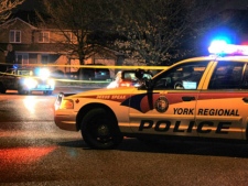 One person was wounded in a shooting on Dowling Circle in Markham early Monday, April 2, 2012. (CP24/Tom Stefanac)