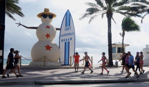 Florida beach winter vacation