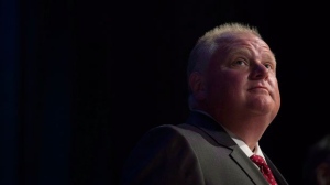 Toronto Mayor Rob Ford tumbles to turf at Grey Cup event