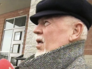 Famed NHL commentator Don Cherry arrives at the Immaculate Conception Catholic Church in Port Perry, Ont., on Monday, Jan. 5, 2008.