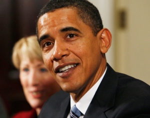 U.S. President Barack Obama meets with business leaders to discuss the economy, Wednesday, Jan. 28, 2009. (AP / Charles Dharapak)