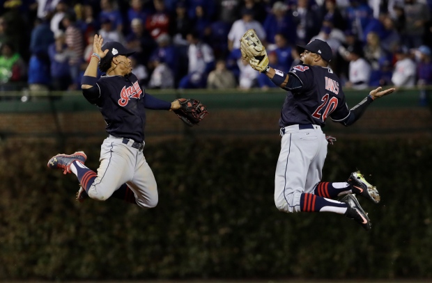 Chicago Cubs celebrate after winning Major League Baseball World Series