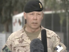 Brig.-Gen. Jon Vance speaks to reporters about the investigation in Kandahar, Afghanistan, on Monday, March 2, 2009.