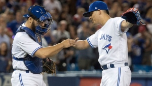 TORONTO, ON - MARCH 29: Toronto Blue Jays Catcher Russell Martin