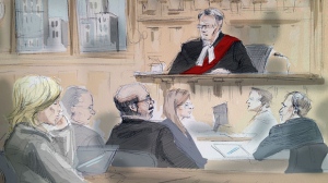 court sketch, gas plant trial 