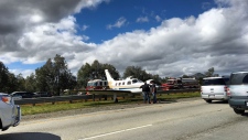 Plane lands on highway